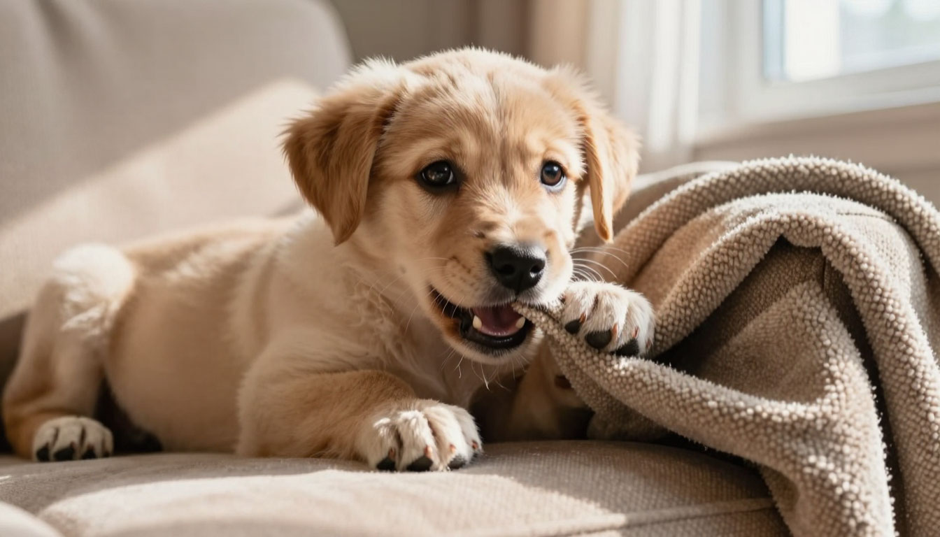 Отучаем собаку грызть мебель