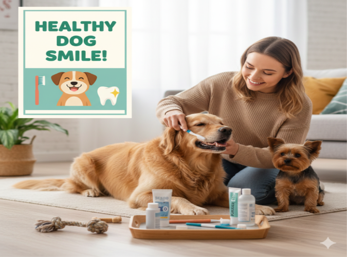 Профилактика и уход за зубами собак.